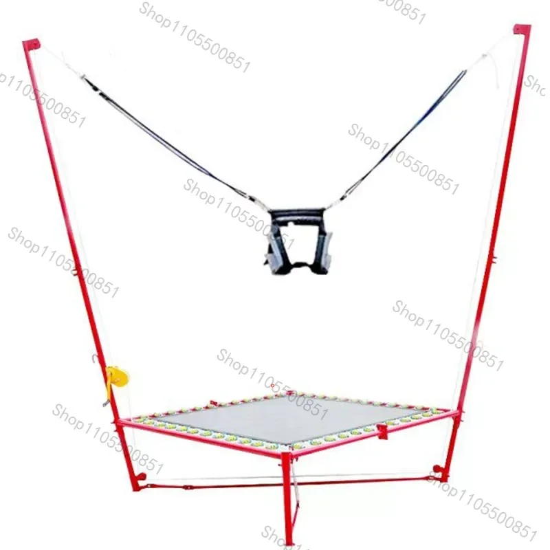 kids multi-person steel frame trampoline bungee bed shopping mall scenic square jumping bed