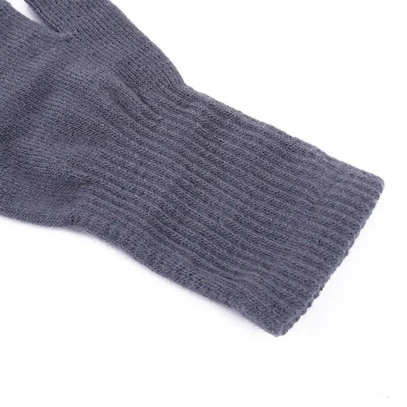 

652F Winter Half Finger Gloves Knitted Fingerless Mittens Warm Stretchy Gloves for Men and Women 21cm