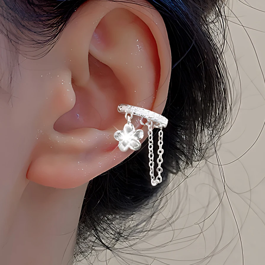 

Женские серьги Sam Panda из стерлингового серебра 925 пробы с цветком и цирконием, свежая цепочка, эстетические, милые, элегантные, трендовые ювелирные изделия, подарок, Прямая поставка