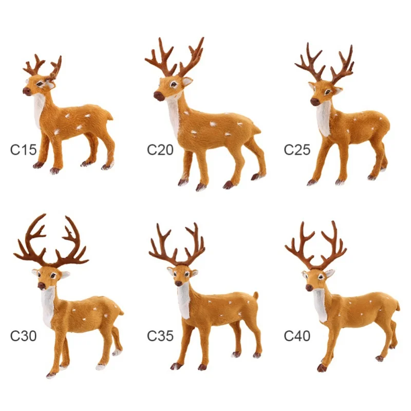 محاكاة عيد الميلاد الغزلان أفخم زخرفة الرنة ، زينات عيد الميلاد الأيائل ، مشهد حفلة خرافية ، الدعائم المصغرة ، 15 ، 25 ، 30 ، 35