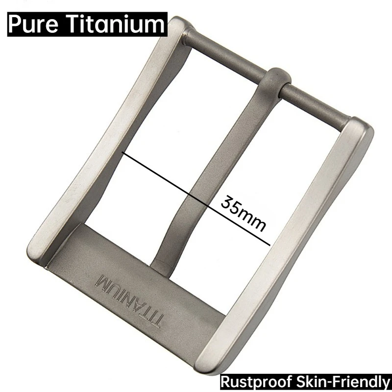 35/40 مللي متر التيتانيوم النقي غير قابل للصدأ دبوس مشبك حزام الرأس-التيتانيوم معدن الجلد ودية الترفيه تنوعا الرجال مشبك حزام الموضة