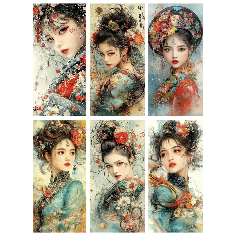 

5D DIY Full Round Square Diamond Painting for Japanese Women Diamond Embroidery Cross Embroidery Kimono Rhinestone Decoration