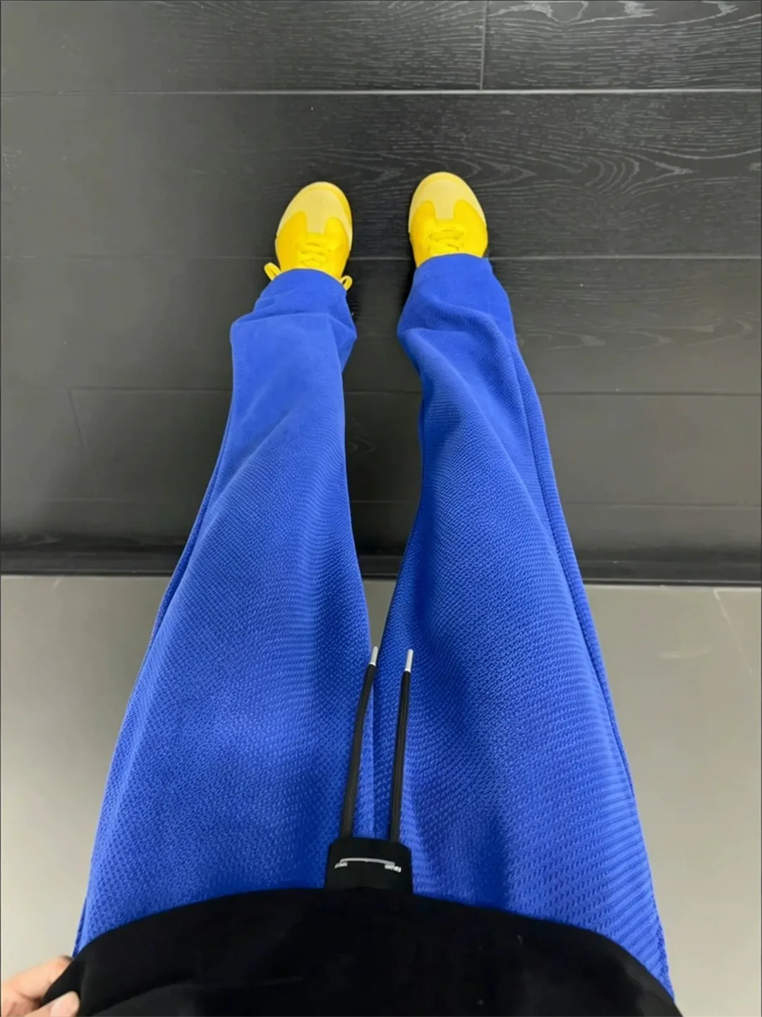 Klein Blue Ice Silk Breathable Men's Casual Pants Summer Honeycomb Scale Quick Dry Straight Leg American Sport Trousers