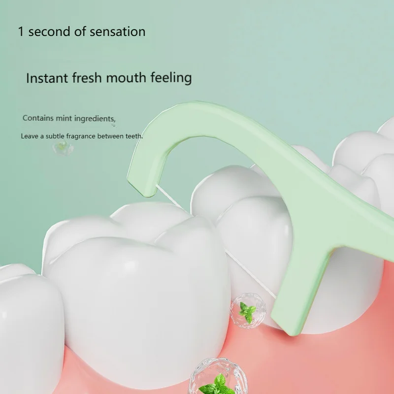 5Box Free Gift of Dental Floss Box, Mint Dental Floss Stick, Suitable for Cleaning Teeth Gaps During Home and Travel