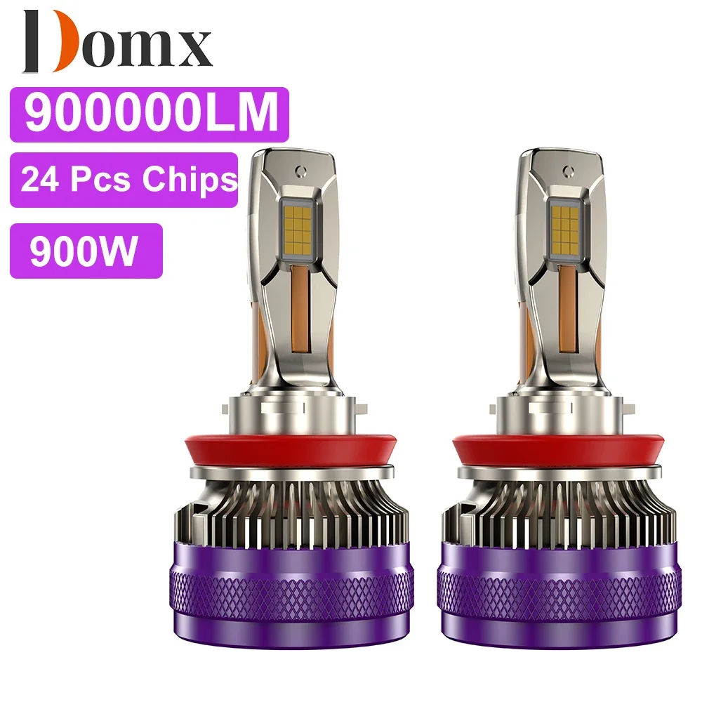 DOMX  H1 H7 H11 9005 9006 H4 900W LED Headlight LED Canbus Headlight Project Powerful Lamp 6000K Canbus No Errors Car Fog Light