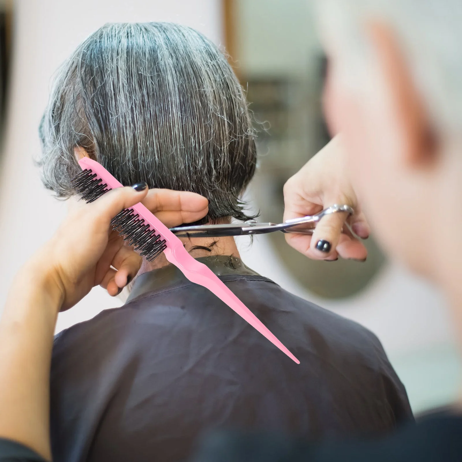 

3pcs Pin Tail Comb Three Row Teasing Brush Add Volume Lightweight Comfort Handle Easy Use ABS PP Material Travel Home Bristle