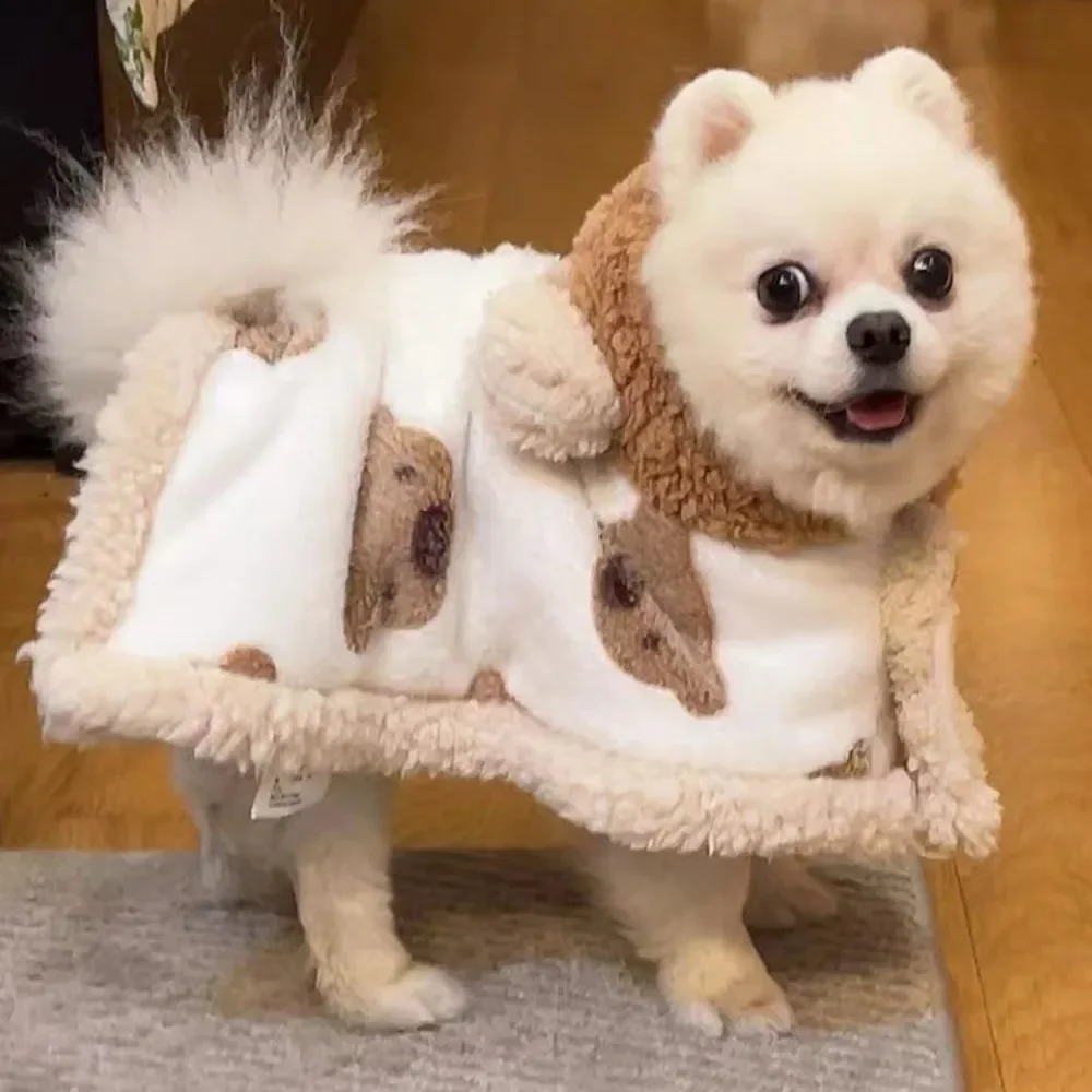 New Pet Coat Bear Cape Warm Dog Quilt Pet Blanket Cape Cape Blanket Schnauzer Corgi Cat Coat Designer Dog Clothes