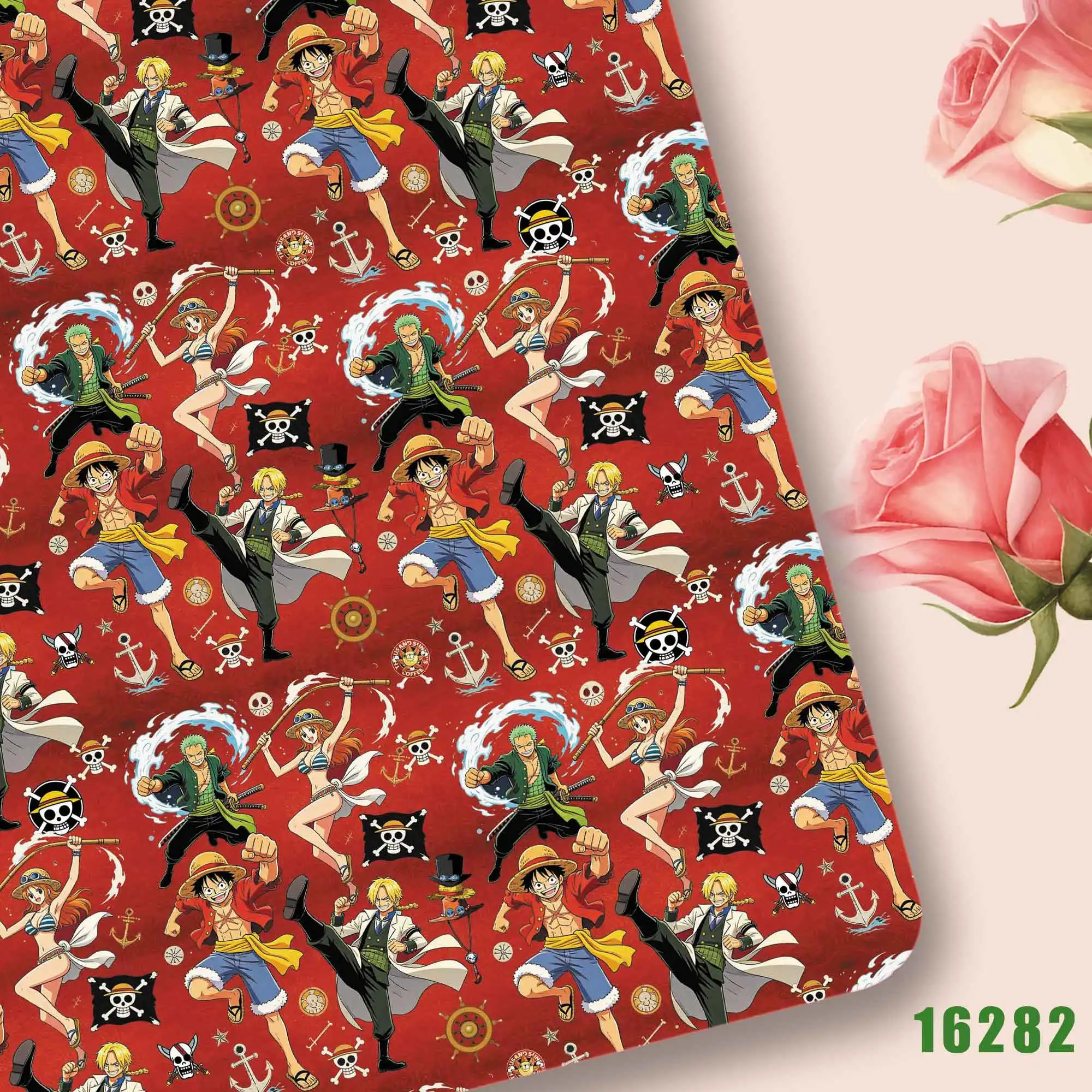 One Piece Anime peripherals Fabric 140*50cm DIY Sewing Patchwork Quilting Baby Dress Printed Fabric Fabric Sewing16280