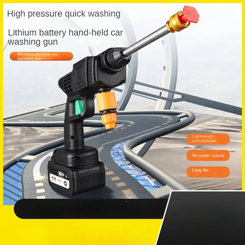 Wireless High Pressure High Power Car Wash Machine Automatic Rechargeable Lithium Battery Car Wash Water Gun