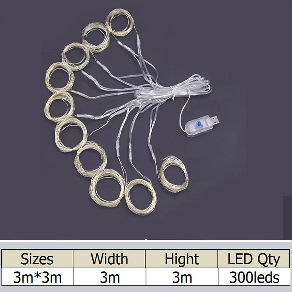 300 светодиодов, рождественские украшения для фотографий, Сказочная гирлянда для спальни, гирлянда с дистанционным управлением
