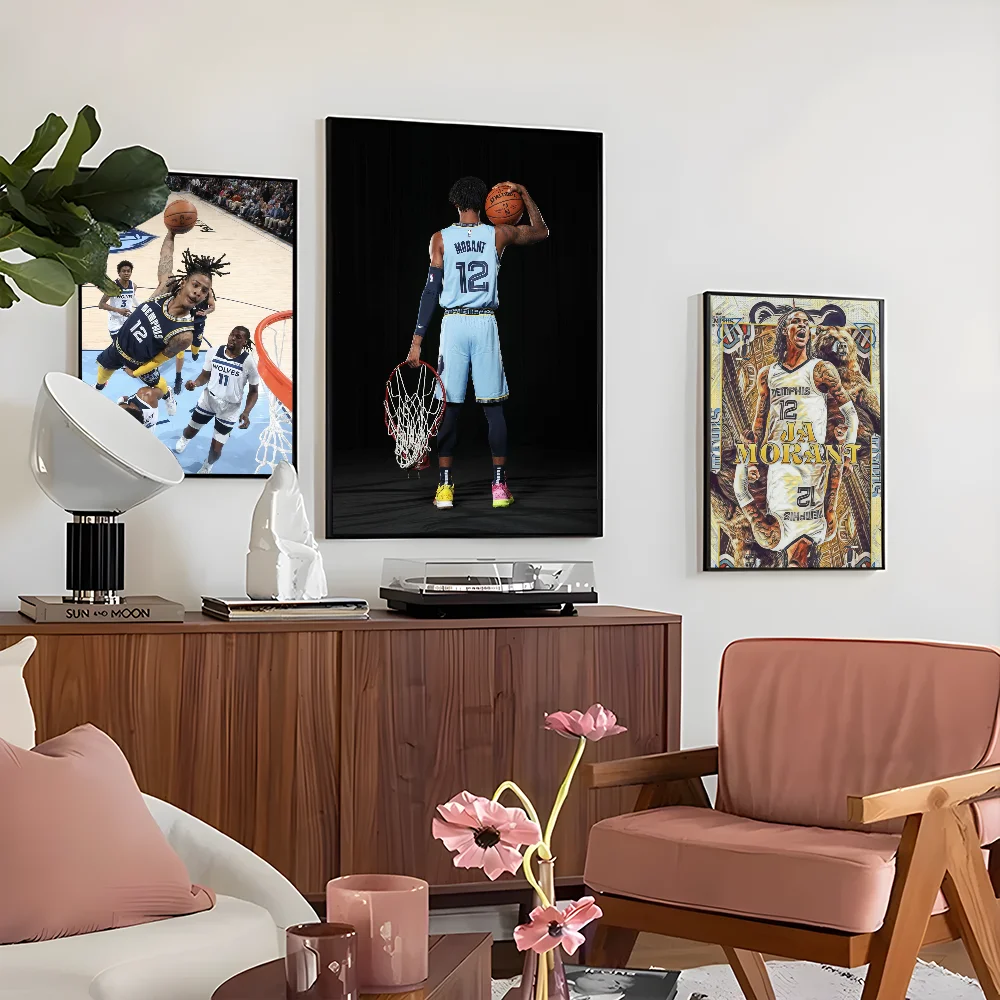 ملصق فني ذاتي اللصق Ja Morant ، ملصق ورقي مقاوم للماء ، ديكور حائط ، قهوة ، منزل ، بار ، غرفة ، 1 * *