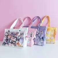 Fashion New Canvas Ita Bag Large Capacity Cartoon Tote Bags for Women Transparent Shoulder Bags Teenage Girls Japanese