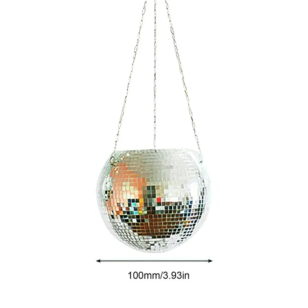 Disco Ball Hanging Flower Pot For Indoor Plants Bohemian Style Flower Planter Pots Rope Mirror Hanging Basket Garden Decor