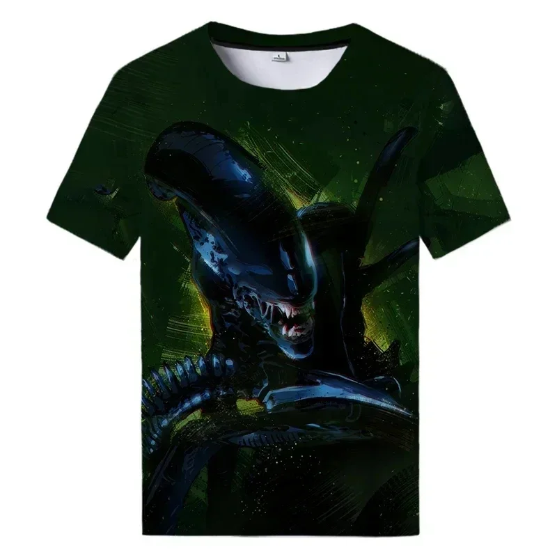 Summer New Alien Art Printing T-shirt 3D Male Female Casual Tee shirt Fashion Terrifying Alien Movies Pattern Harajuku Style Top