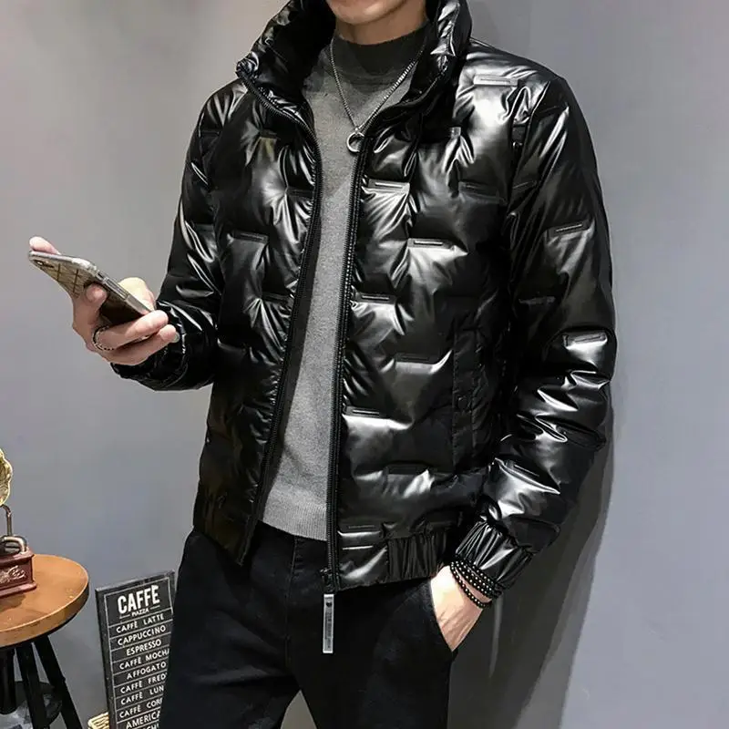 Uomo invernale Thiened ort giù in cotone Jaet colletto alla coreana superficie luminosa coreano Sle Slim Fit 2025 nuovo nodo Sle