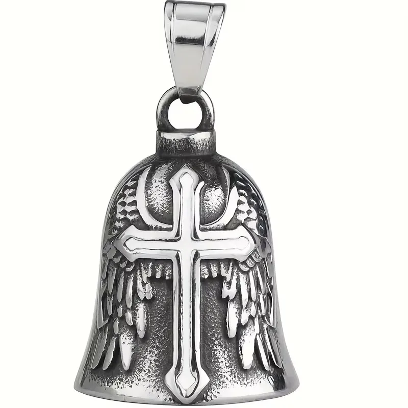 Motorcycle bell guarding angel wings lucky keychain safe driving pendant rider pet accessories