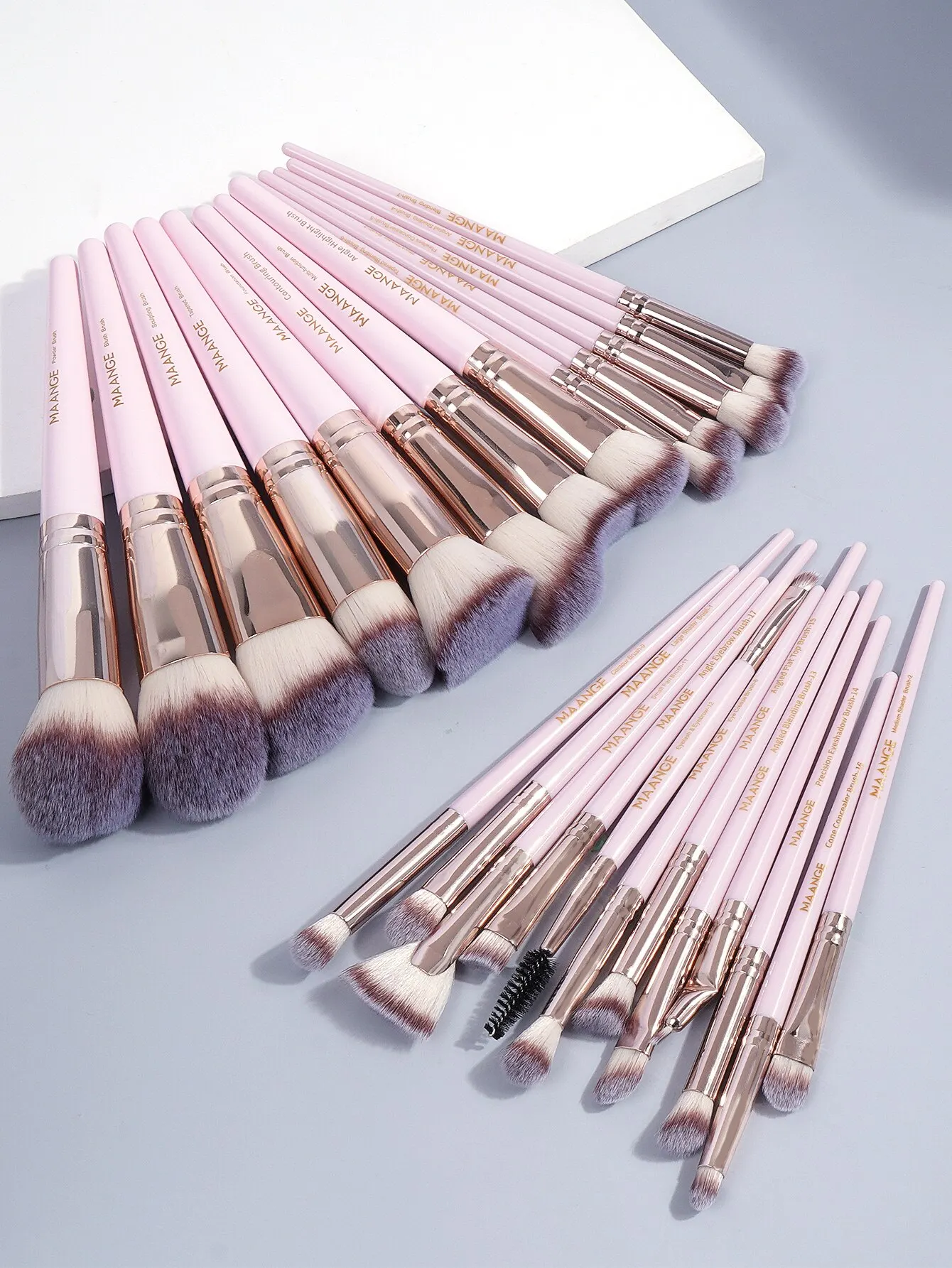 Maange 25PCs Foundation Makeup Brush Sets Professional Cosmetic Concealer Eyeshadow Dense Soft Bristle Brushes For Women Beauty