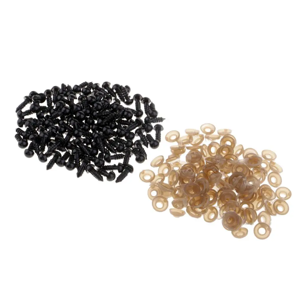 

DIY Black Safety Eyes with Gold Washers for Teddy Bear and Crochet Animal Handmade Craft Supplies