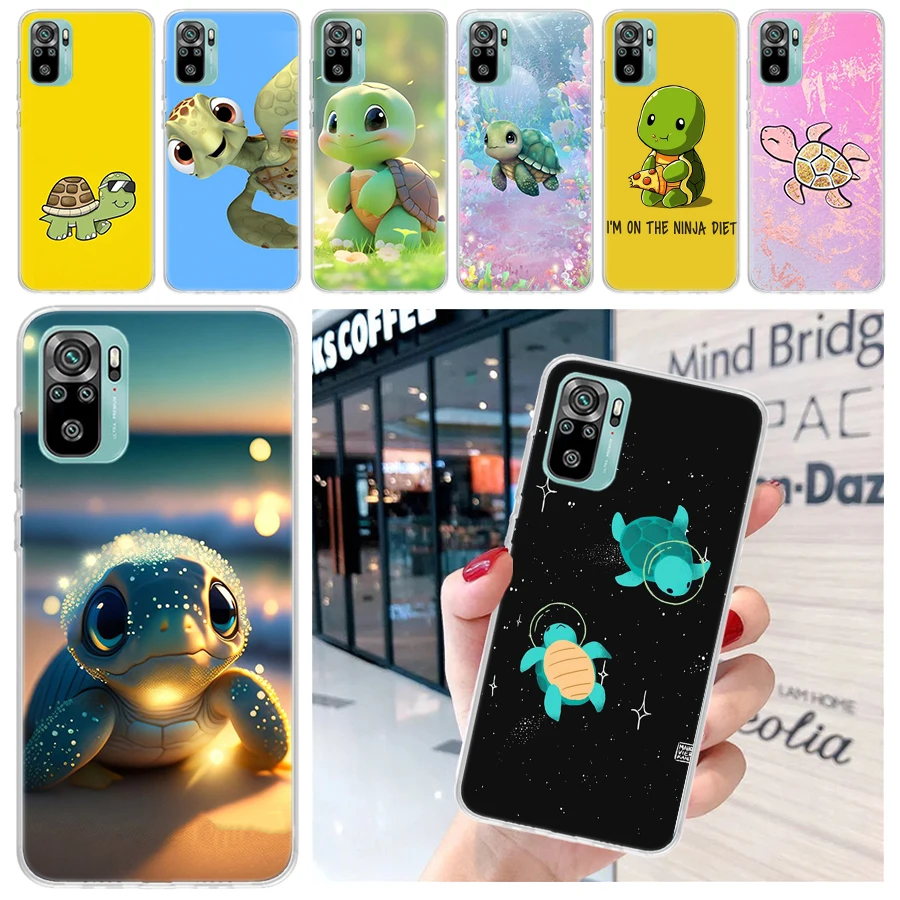 Cartoon Sea Turtle Tortoise Soft Phone Case for Xiaomi Redmi 12 12C 9 9A 9C 9T 10 10A 10C 8 8A 7 7A 6 6A K70 K60 Pro K40 K20 Cov