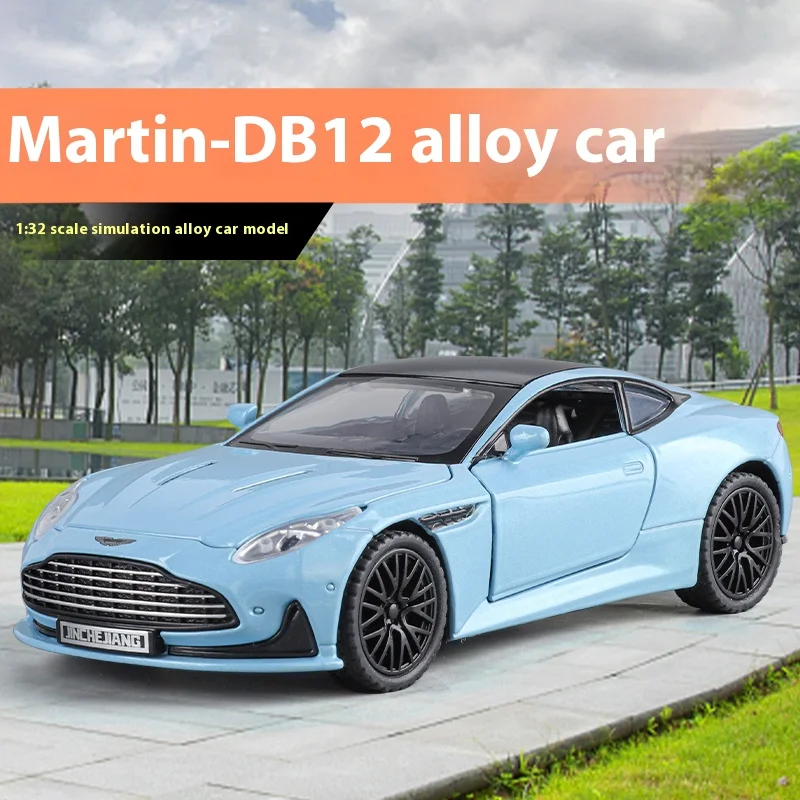 

1:32 Martin DB12 GT спортивный автомобиль из сплава, литая под давлением металлическая модель автомобиля, звук и свет, коллекционные украшения для хобби, подарок на день рождения для мальчиков
