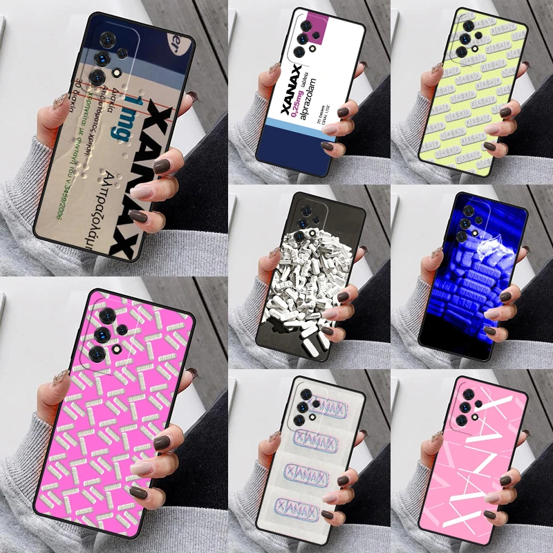 

XANAX Phone Case For Samsung Galaxy S23 S21 S20 FE S24 S22 Ultra Note20 S10 S9 S8 Plus A40 A52 A12 A13 A53