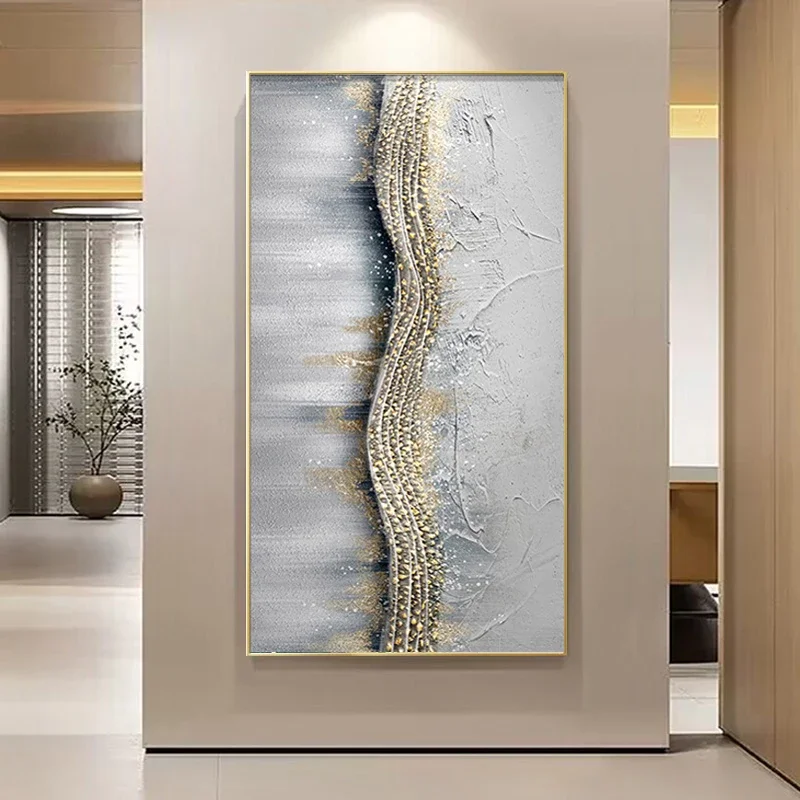 Black and white pure hand-painted oil painting Dafen Village decorative painting abstract entrance entrance hanging painting th