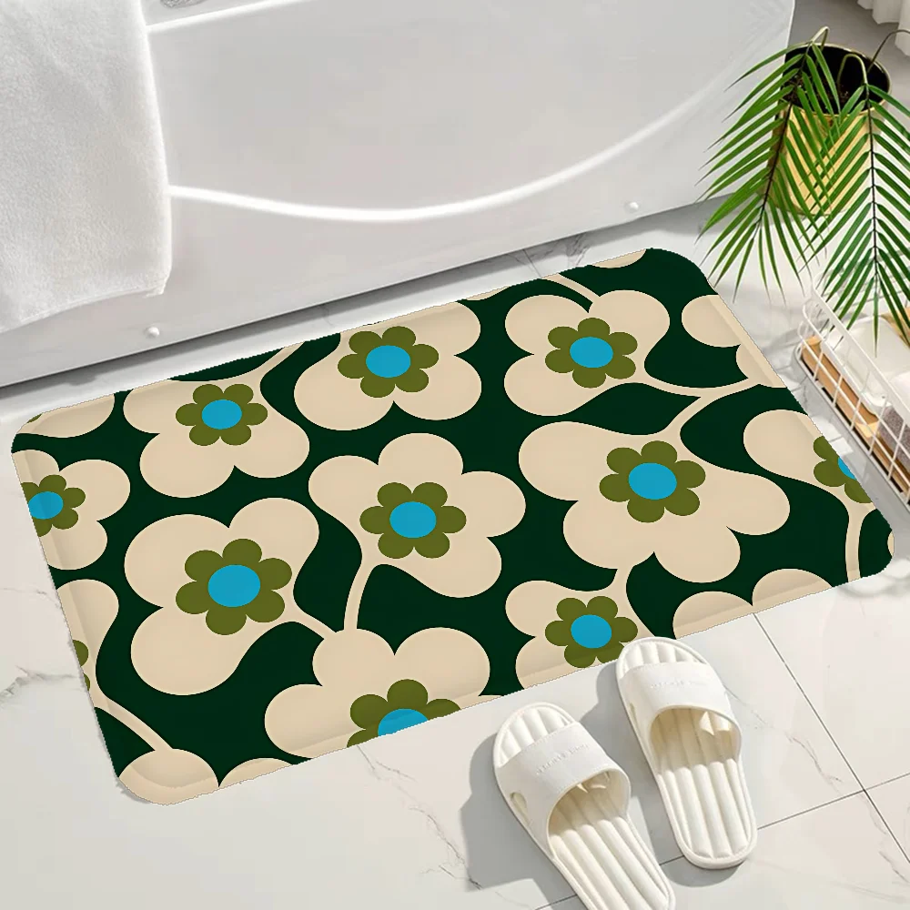 Orla Kiely Leaf Flower Floor Carpet Nordic Style Home Doormat Bathroom-Toilet Mats Bedroom Hotel Decor Mat