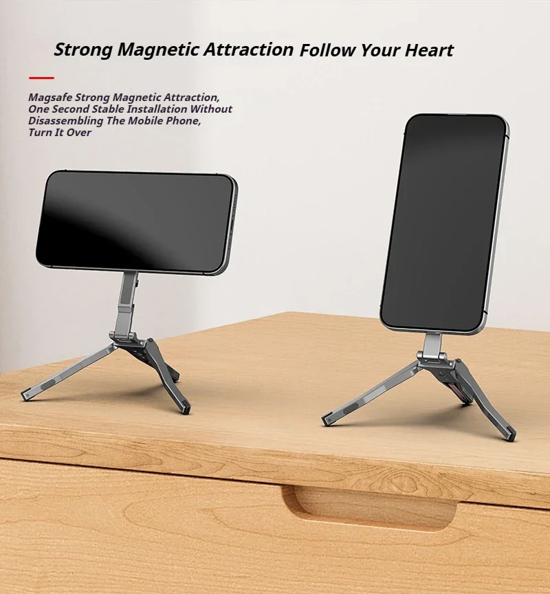 Magsafe Folding Tripod Magnetic Phone Holder Universal Magnetic Phone Tripod Mount Foldable Camera Phone Tripod Stand