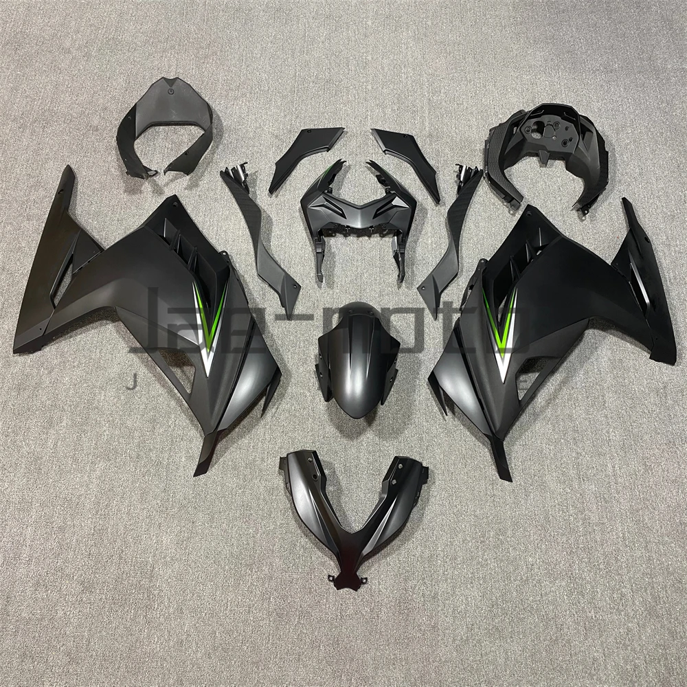 完全なABSプラスチックフェアリングキット,射出成形,交換,アクセサリ,マット,黒,ninja250,ex300,zx300,2013-2017