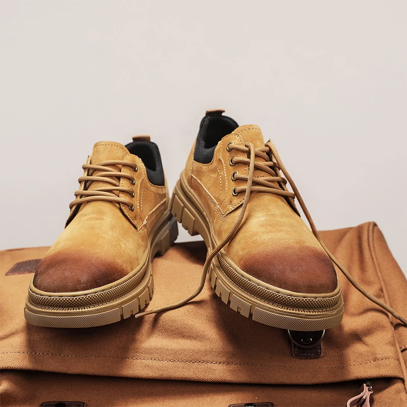 

Men Derby Shoes with Lace Up Round Toe Thick Sole Classic Comfortable Business Casual Men Shoes