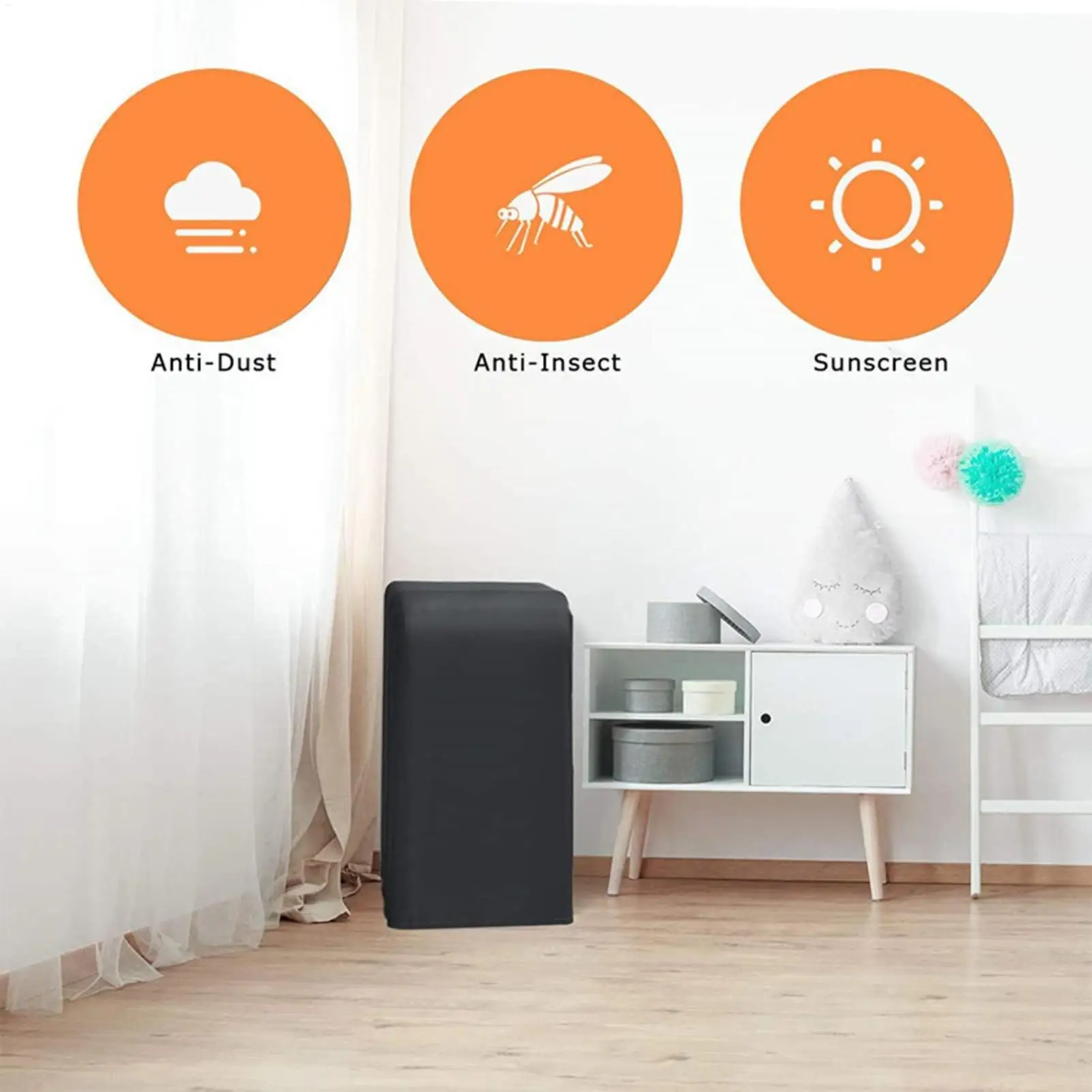 AC Unit Cover Mobile Air Conditioning Dust Cover 15.7 x 18.1 x 29.5 Inch Waterproof Protector for Condenser Compressor Indoor