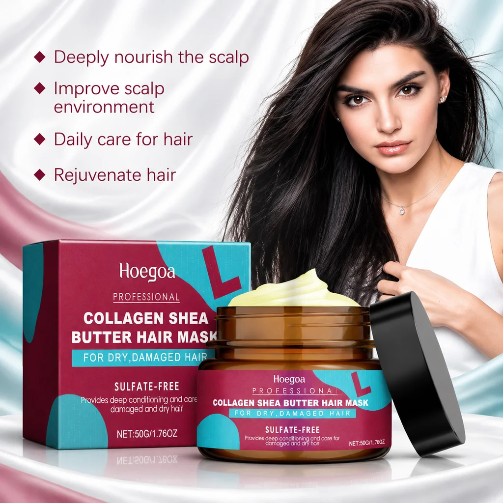 Hoegoa Keratin Hair Mask For Dry Damaged Hair Nourish Smooth Control Keep Healthier Root Pure Plants Conditioner For Curly Hair