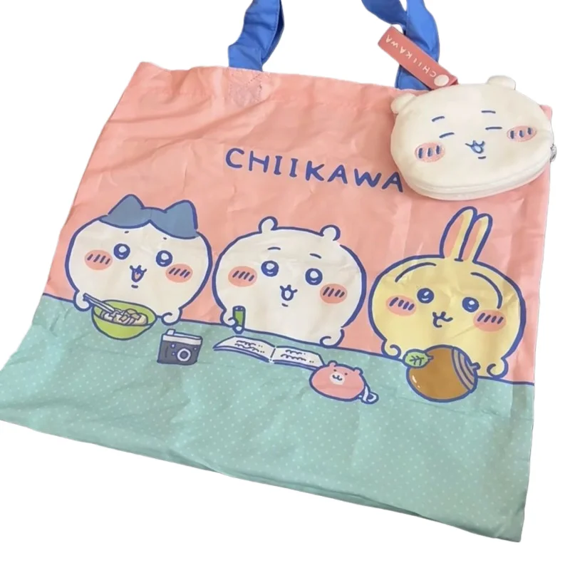 Anime Chiikawa Usagi Collaboration Eco Friendly Tote Bag Set Portable Shoulder Bag Handheld Shopping Bag Lightweight Daily Cute view 6