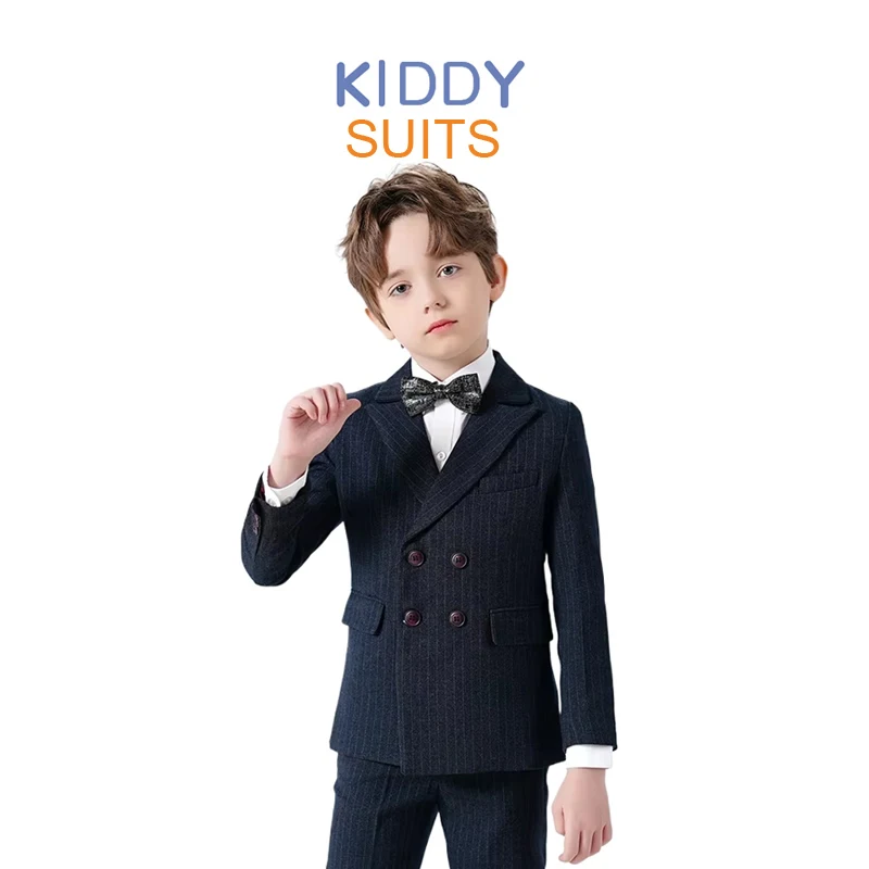 

Boy's Formal 4-piece Suit Set Including Blazer Vest Pants Bow-tie Smart Kids Tuxedo Suits Dress Wedding Ring Bearer