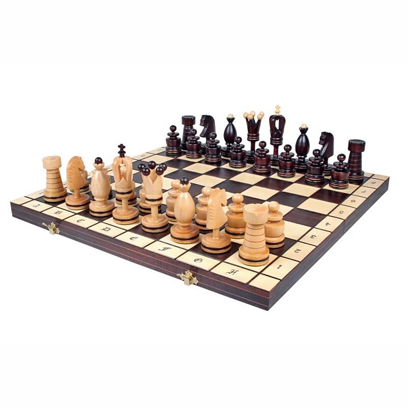 New Wooden Chess Set King Height 120mm Chess Pieces Floding Chessboard 50*50cm solid wood large Chess Game Set I185