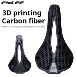 ENLEE Bicycle 3D Printed Saddle Ultralight Carbon Fiber Road Mountain Bike Nylon Cushion Comfortable 3D MTB Saddle Seat