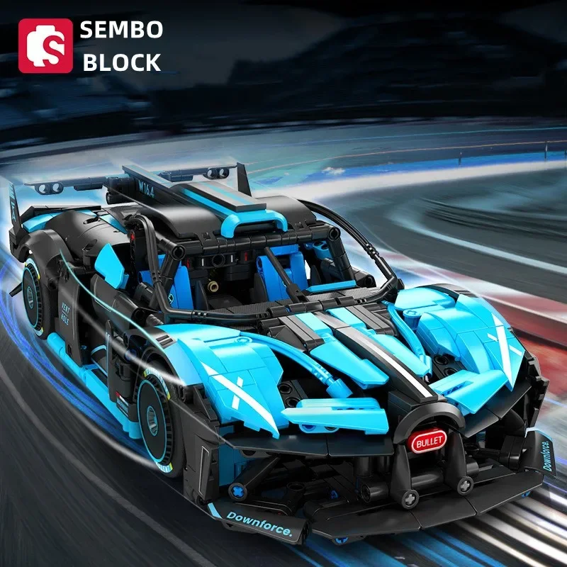 SEMBO BLOCK high-level formula racing brick model super-fast sports car creative toy DIY assembly boy and child birthday gift