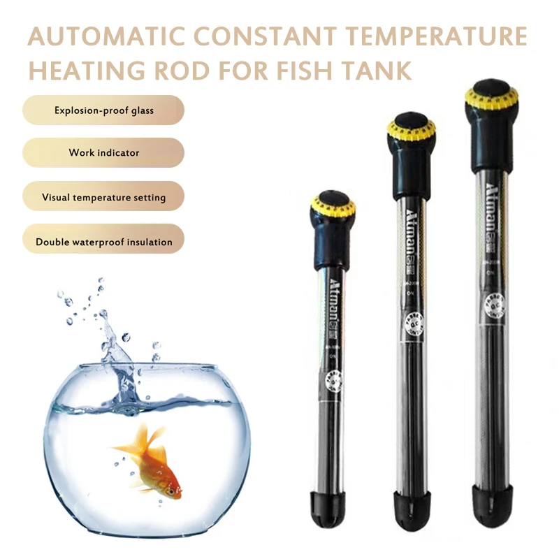 3PCS Adjustable Temperature Thermostat Heater Rod Submersible Aquarium Aquatic Pet Fish Tank Water Temperature Heating Rod