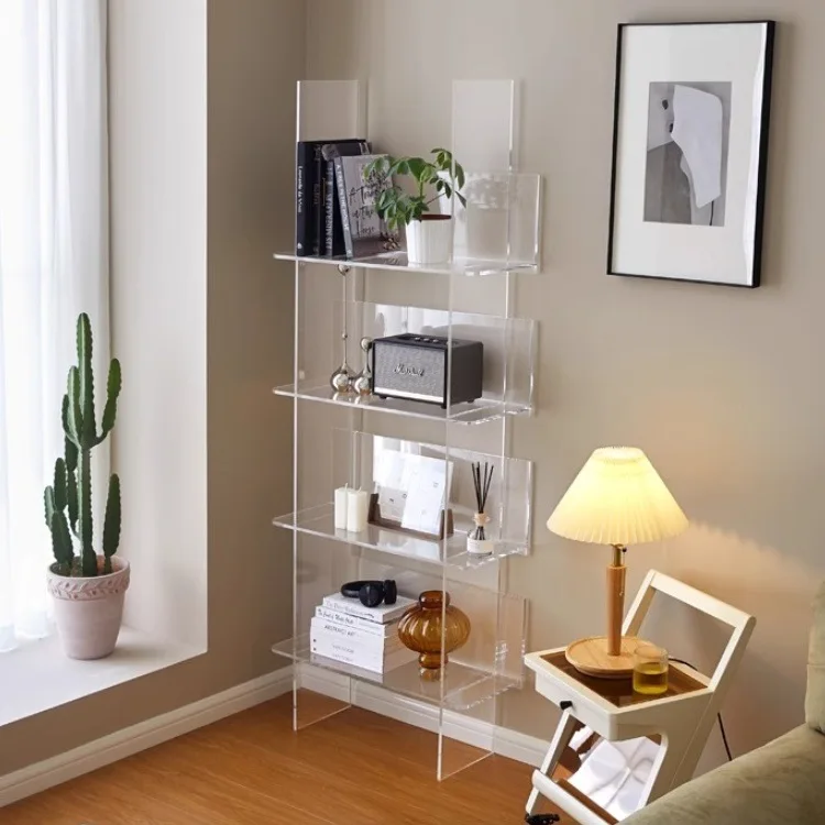 Acrylic Shelf Living Room Floor Display Bookshelf Multi-layer Creative Storage Shelf Home Figure Lego Display Shelf