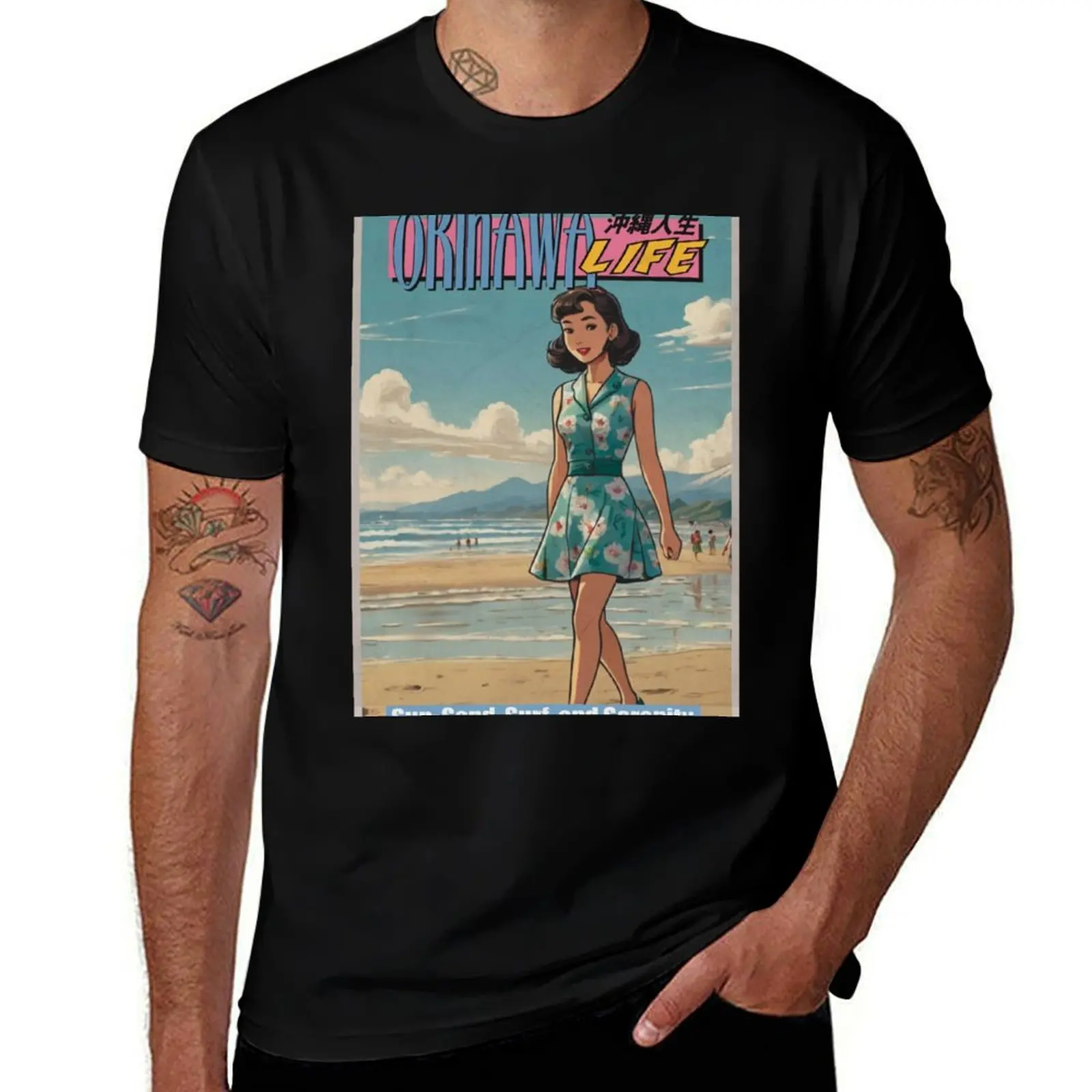 

Okinawa Life Magazine T-Shirt Basic Solid Color Short Sleeve Cotton Top