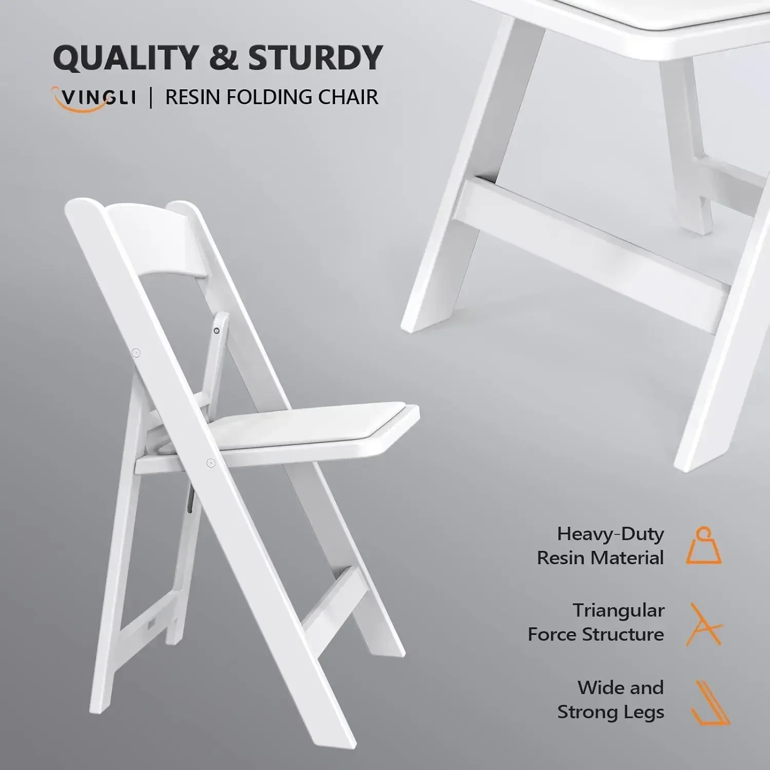 [Free ShippingBuy Now!][New Arrival, Buy Now!]ResinFoldingChairs withCushionFoldable PlasticChairwithComfortable Padded SeatsPer