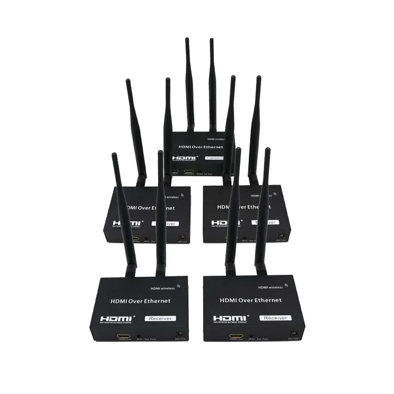 1080P 200M Wireless HDMI Video Audio Transmitter Receiver Extender 1TX 4RX Display Adapter for TV Box Laptop PC To TV Projector