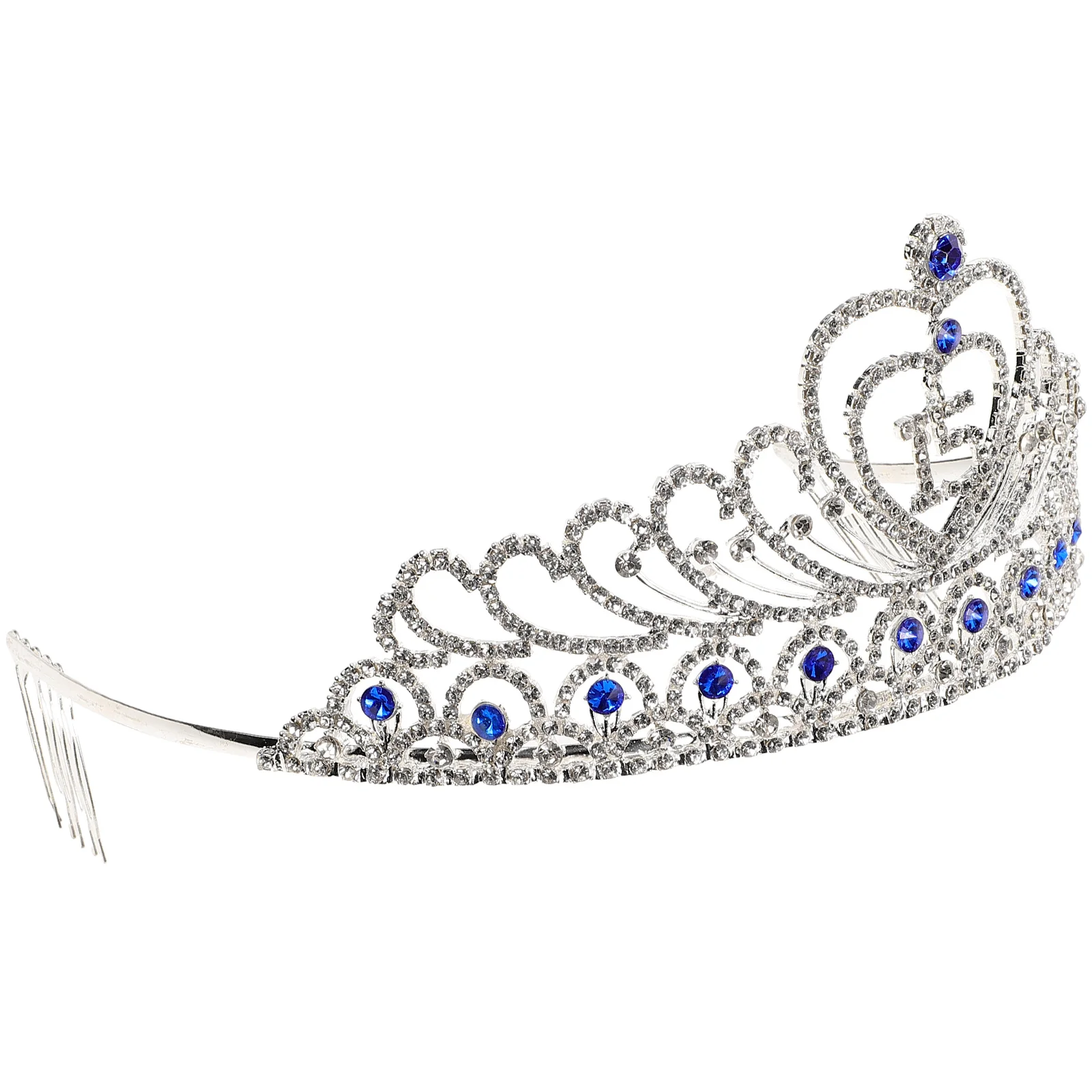 

Корона для вечеринки по случаю дня рождения, тиара со стразами и кристаллами, синяя милая корона для девочек на день рождения 15, элегантная блестящая 15 диадемов, короны