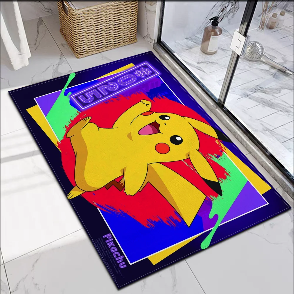 Absorbent Floor Mat Pokemon Living Room Rugs Large Entrance Mat Yellow Kitchen Decoration Mats for Kitchen Long Carpet Anime Rug