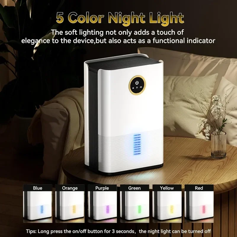 Dehumidifier for Room for Home, 50 OZ Water Tank Dehumidifiers Safe Drainage Auto-off Odor Removal for Basement Bathroom RV