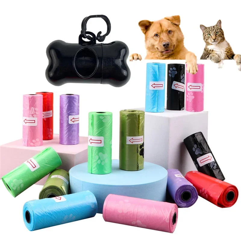 Biodegradable Dog Poop Bags Refill Rolls Compostable Dog Waste Bags with Dispenser Pet Litter Bags Pet Cleaning Products