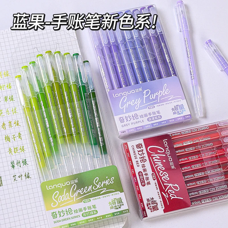 New Colors 9 Colors Morandi Gel Pen Student Diary Scrapbook Painting DIY Set Color Drawing Art Markers School Supplies