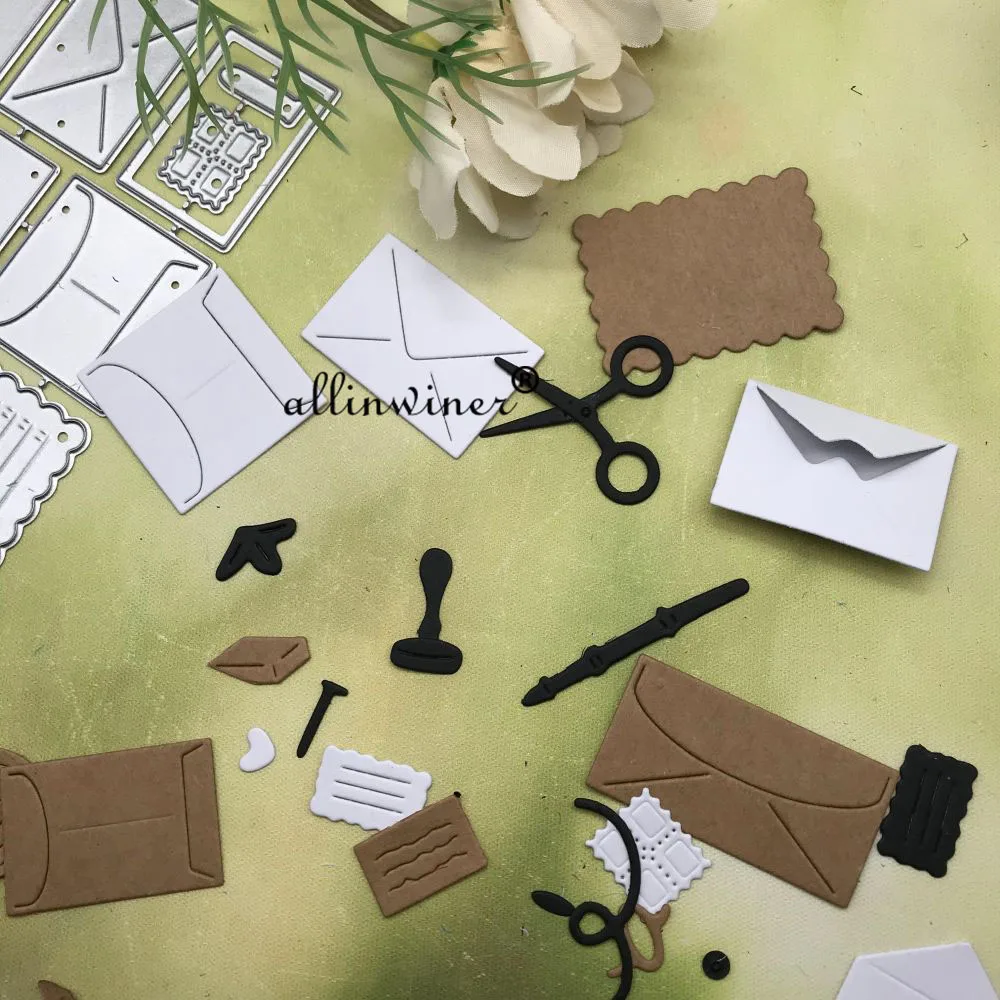 Nożyczki do kopert pieczęć woskowa wykrojniki do metalu szablony wycinane dla majsterkowiczów Scrapbooking papier do albumu tłoczenie kartek