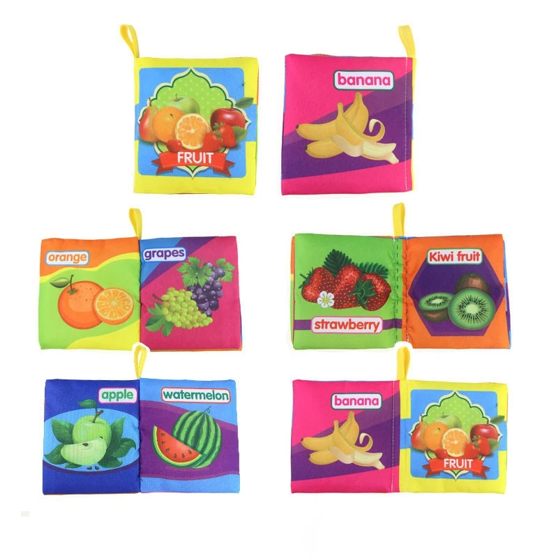 6Pcs Cognition Newborn Infant Soft Fabric Cloth Books Rustle Sound Baby Early Learning Education Toys For Kids