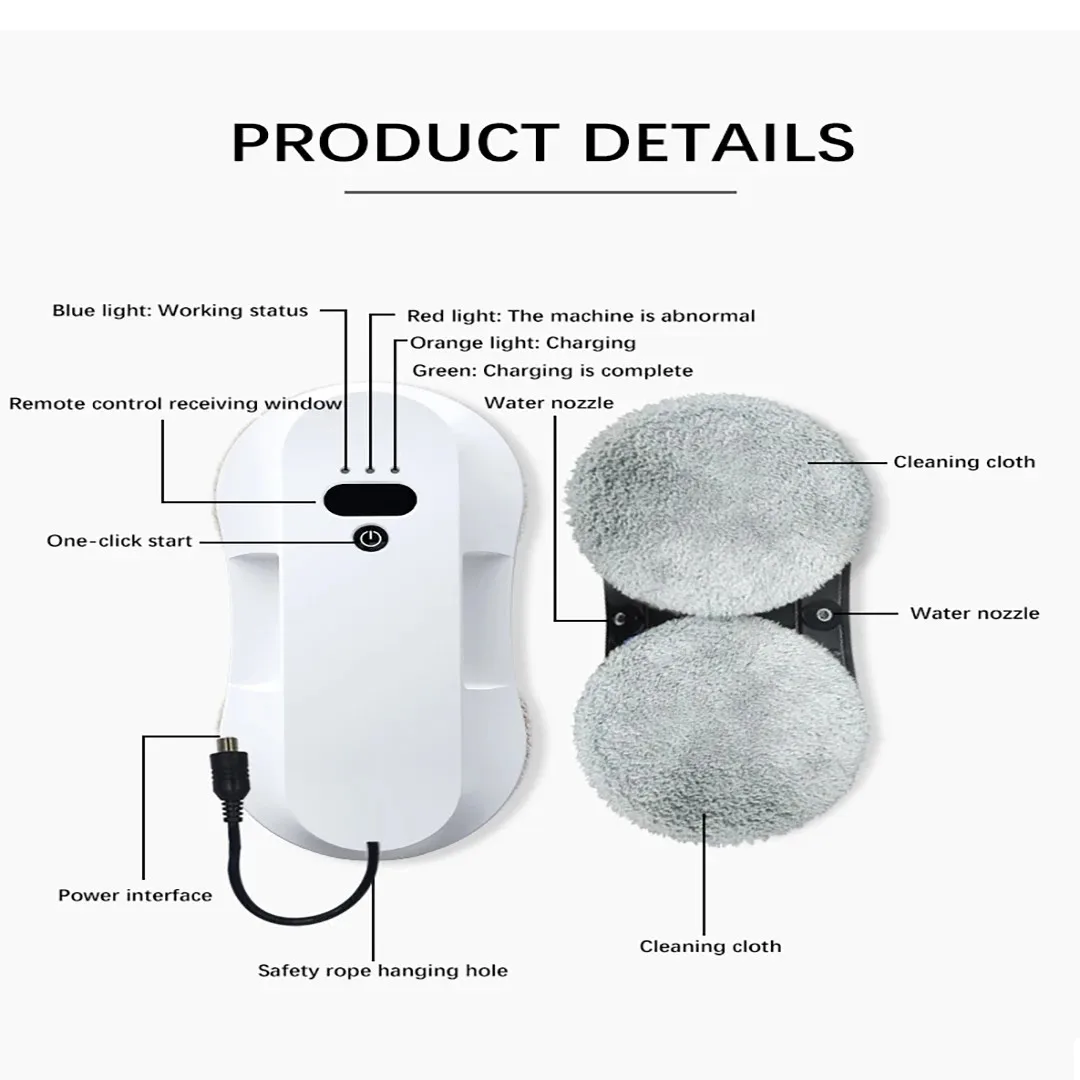 両面水スプレー家庭用電気窓インテリジェント水スプレー電気ガラスクリーニングロボット